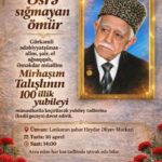 MİRHAŞIM TALIŞLININ – ƏSRƏ SIĞMAYAN ÖMÜRÜ: 100/ÇI MİRHAŞIM TOLIŞİ BƏ ƏSRİ DƏNIVIŞNİYƏ UMUR:  – 100